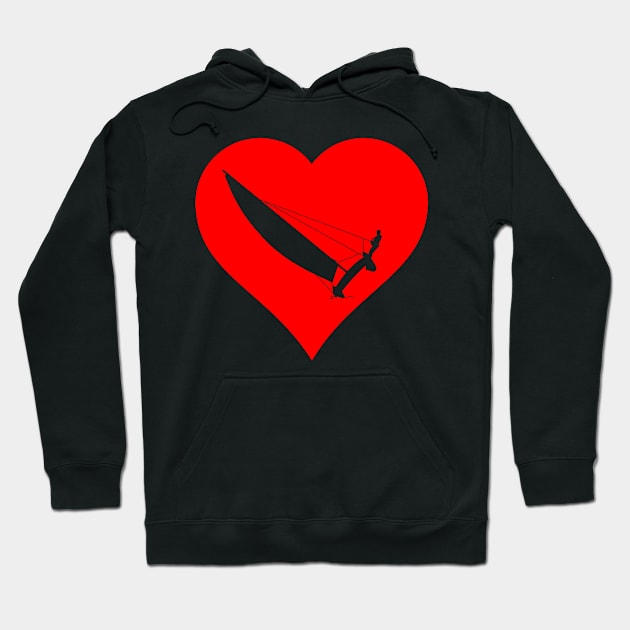 Red heart with catamaran Hoodie by der-berliner